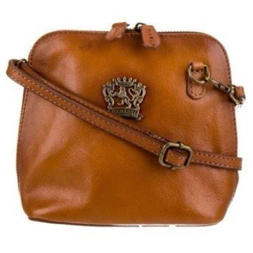 Leather Crossbody Bag in Cognac Brown